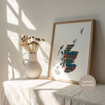 Colourful Tartan Map Of Scotland Print, 3 of 3