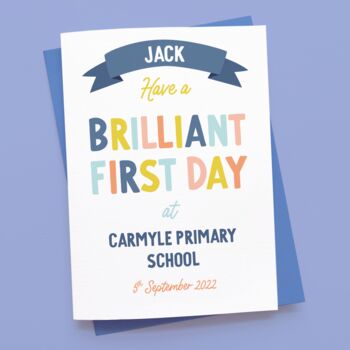 Personalised First Day At School Card, 2 of 8
