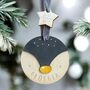 Personalised Hand Painted Penguin Christmas Bauble, thumbnail 1 of 7