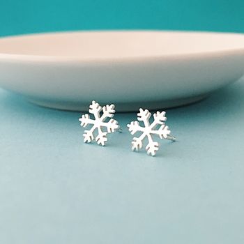 Sterling Silver Snowflake Earrings, 4 of 7