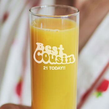 Personalised Cousin Birthday Glass, 2 of 6
