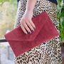 Personalised Suede Leather Envelope Clutch Bag, thumbnail 3 of 12