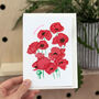 Thinking Of You Field Poppy Risograph Card, thumbnail 1 of 3