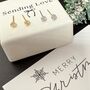 Diamond Cz Earrings Christmas Gift Set Gold And Silver, thumbnail 7 of 10
