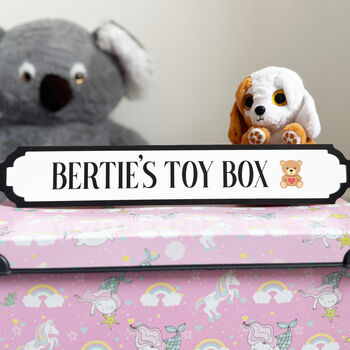 Personalised Acrylic Toy Box Name Sign For Kids, 6 of 7