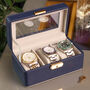 Father's Day Luxury Blue Faux Leather Trio Watch Box, thumbnail 4 of 12