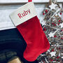 Bertie Bear’s Personalised Christmas Stocking In Red, thumbnail 3 of 5