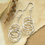 Sterling Silver Dangly Chain And Twisted Hoops Earrings, thumbnail 3 of 4