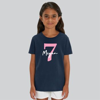 Personalised Birthday Age Organic T Shirt, 5 of 9