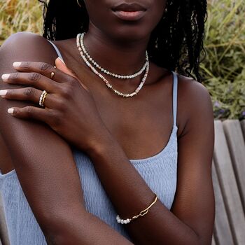 Coral And Gold Beaded Necklace, 2 of 2