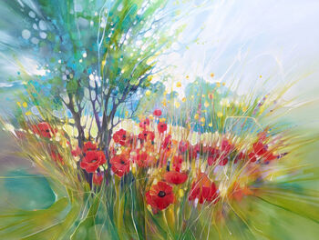 Poppies In A Meadow Painting, 4 of 10