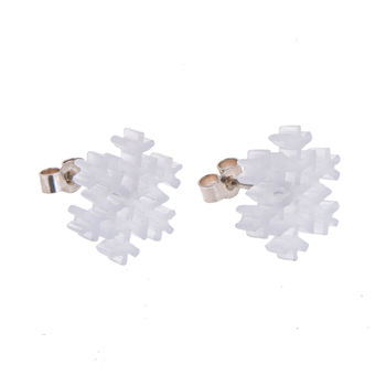 Perspex And Silver Snowflake Stud Earrings, 6 of 8