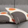 Orange And Black Geometric Abstract Bauhaus Ecru Cushion Cover, thumbnail 6 of 7