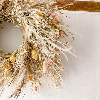 Dried Flower Wreath With Strawberry Thistles, 4 of 5