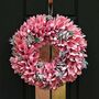 Winter Sparkle Pink Door Wreath, thumbnail 1 of 5