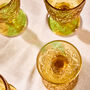 Set Of Four Amber Sunrise Embossed Wine Glasses, thumbnail 5 of 8