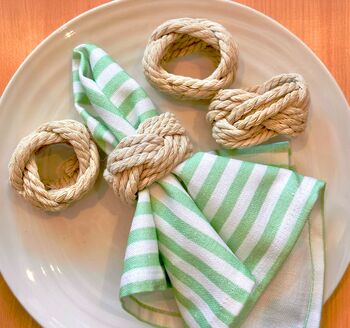 Rope Napkin Rings Natural Beige • Set Of Four, 2 of 3