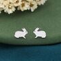 Sterling Silver Bunny Rabbit Stud Earrings, thumbnail 1 of 7
