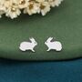 Sterling Silver Bunny Rabbit Stud Earrings, thumbnail 1 of 9