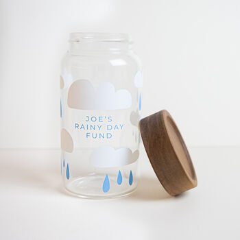 Personalised Rainy Day Fund Glass Storage Jar, 5 of 10