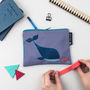 Blue Whale And Fish Purse Or Pencil Case, thumbnail 1 of 6