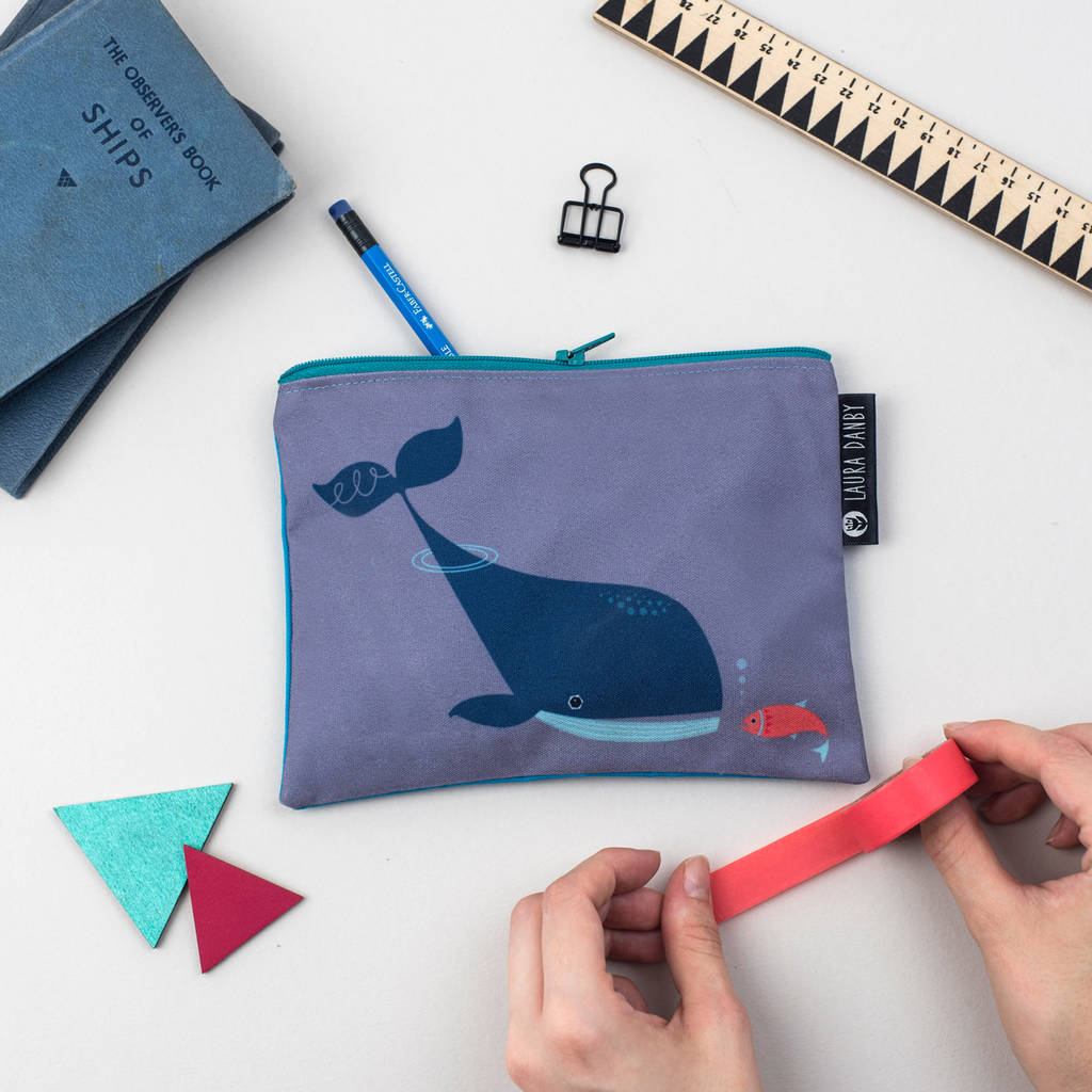 Blue Whale And Fish Purse Or Pencil Case, 1 of 6