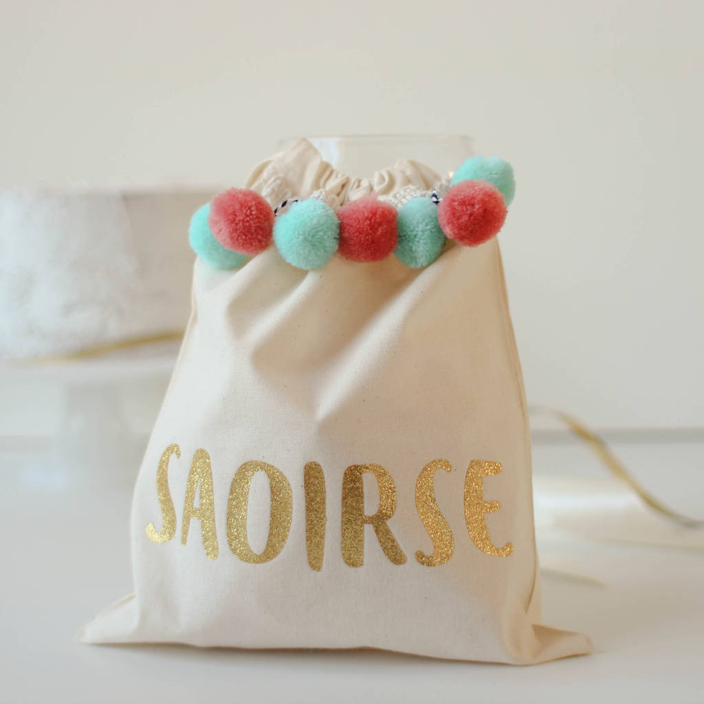 Personalised Pompom Party Bag, 1 of 6