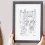 Hand Drawn Bride And Groom Sketch, thumbnail 4 of 10
