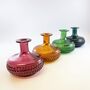 Small Recycled Glass Bud Vase Patterned Four Colours, thumbnail 1 of 5