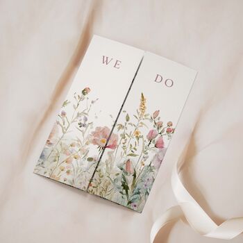 Dusty Pink Wildflower Gatefold Wedding Invitations, 2 of 5