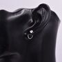 Sterling Silver Cz Crystals Huggie Hoop Earrings, thumbnail 7 of 11