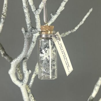Miniature Silver Snowflakes Personalised Christmas Decoration, 3 of 11