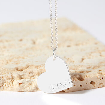 Personalised Special Date Silver Plated Heart Necklace, 3 of 12