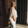 Floral Lace Cape Beaded Wedding Dress Cover Up, thumbnail 9 of 12
