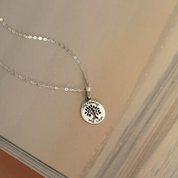 Sterling Silver Family Tree Of Life Engraved Necklace, 2 of 10