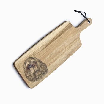 Personalised English Cocker Spaniel Engraved Acacia Serving Board, 6 of 8