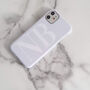 Grey And White Personalised Glossy Phone Case, thumbnail 2 of 5