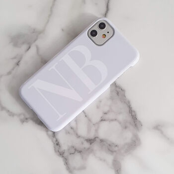 Grey And White Personalised Glossy Phone Case, 2 of 5