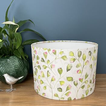 Lime Green And Pink Floral Buds Lampshades, 10 of 10