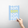 'Son' Birthday Card Modern Typography, thumbnail 1 of 3