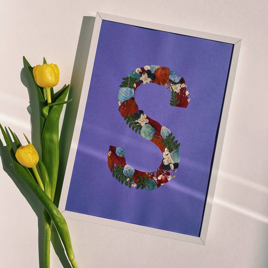 Personalised Letter Pressed Flower Framed Art, 1 of 7