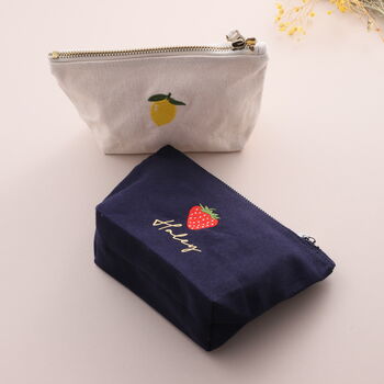 Embroidered Fruit Make Up Bags Personalised, 5 of 7