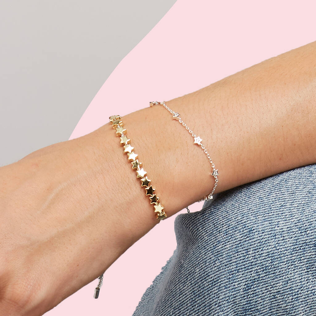 Stars So Bright Friendship Bracelet In 18 Ct Gold Plate By Estella