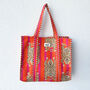 Tote Bag Cotton Tiger Print Quilted Beach Bag, thumbnail 2 of 6