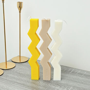 Colourful Zigzag Dinner Candles Wavy Candle, 3 of 10