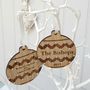 Mr And Mrs Double Sided Oak Bauble With Message, thumbnail 4 of 4
