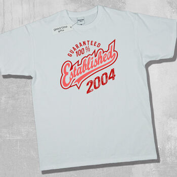 'Established 2004' 18th Birthday Gift T Shirt, 6 of 11