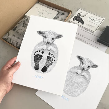 Personalised Baby Lamb Footprint Kit, 4 of 5
