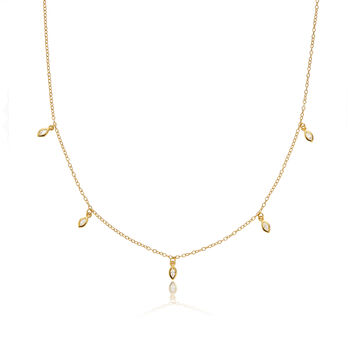 Gold Or Silver Diamond Style Marquise Drop Necklace, 4 of 7