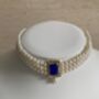 Blue 18 K Gold Plated Pearl Indian Choker Set, thumbnail 2 of 6
